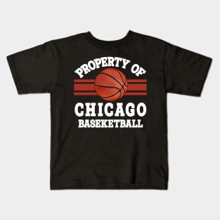 Proud Name Chicago Graphic Property Vintage Basketball Kids T-Shirt